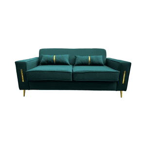 Muebles New - Sofa Paris Dos Cuerpos Verde Esmeralda Lino