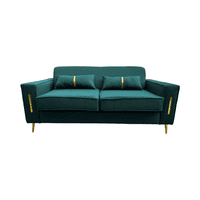 Muebles New - Sofa Paris Dos Cuerpos Verde Esmeralda Lino