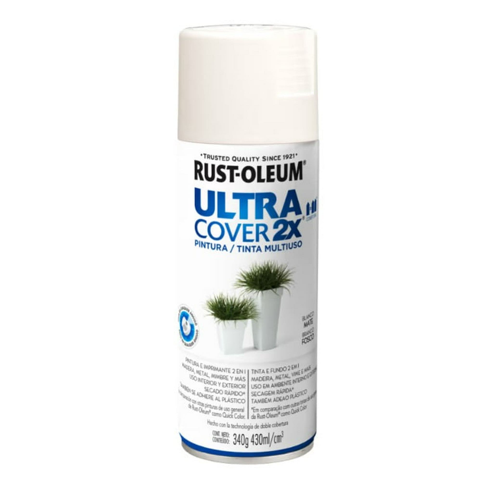 Rust-oleum - Pintura En Spray Ultra Cover 2x Multiuso Blanco Mate 340 G