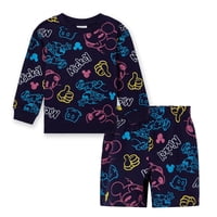 Conjunto De Sudadera Y Pantalones Cortos Disney Mickey Mouse 5T