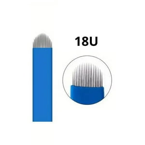 Genérico - Pack 10 Agujas Tebori Microblading Azul 18U