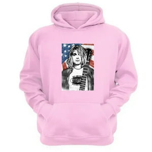 Genérico - Polerón Canguro Kurt Cobain Rosa Talla Xl Unisex