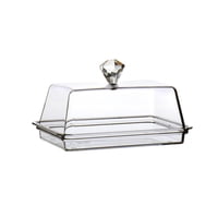 Bothyi - Bandeja Transparente Para Almacenamiento De Servidores De Queso Con Tapa Soporte Para Mantequilla M