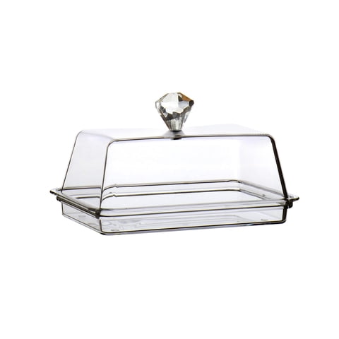 Bothyi - Bandeja Transparente Para Almacenamiento De Servidores De Queso Con Tapa Soporte Para Mantequilla M
