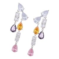 Magideal - 2 Piezas Pendientes Colgantes Para Niñas Accesorios De Ropa Regalo Exquisito Brillante Colorido Elegante Para El Día De San Valentín Playa Cumpleaños