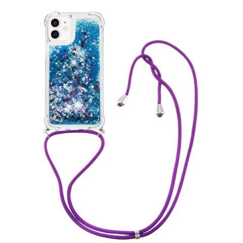 Funda Foxdock Para Iphone 12 Con Cuerda Ajustable, Brillo Líquido, Protección Antigolpes Y Lente – Ideal Para Regalo