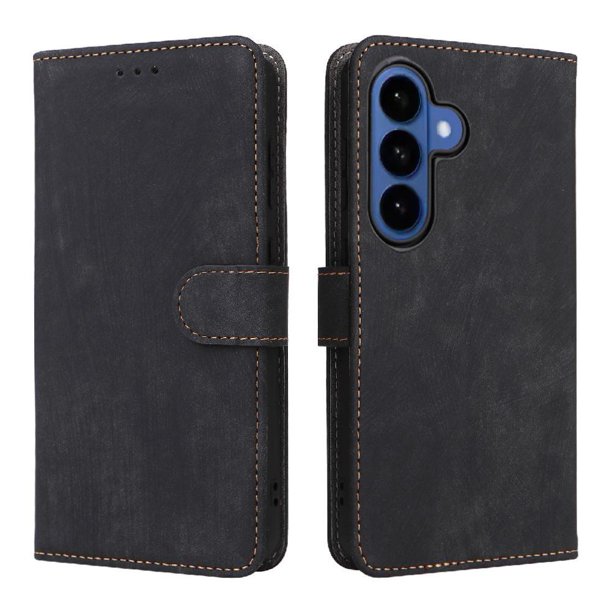 Funda Billetera para Samsung Galaxy S26 con Soporte - Cartera de Cuero con Ranuras Negro