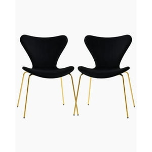 Habita2 Chile - Pack 2 Sillas Jlove Velvet Gold - Negro