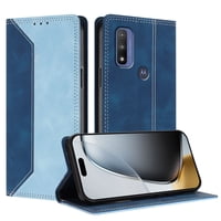 Funda Foxdock Para Motorola Moto G Pure De Cuero Premium Bicolor Con Ranuras Rfid, Carcasa Tipo Billetera Antigolpes Y Soporte Plegable