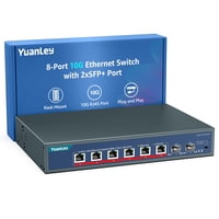 Conmutador Ethernet Yuanley De 8 Puertos 10G, 6 Rj45, 2 Sfp+ De 10 Gbe