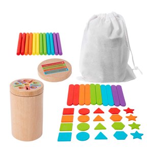 Magideal - Juguete De Madera Montessori Con Palitos, Juguete De Combinación Sensorial, Juguetes Cognitivos De Motricidad Fina, Juguete De Clasificación De Madera Conjunto C