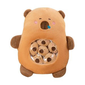 Bothyi - Lindo Cojín De Peluche De Capibara, Almohada De Aperitivo Para Adolescentes Y Niños, Color Marrón