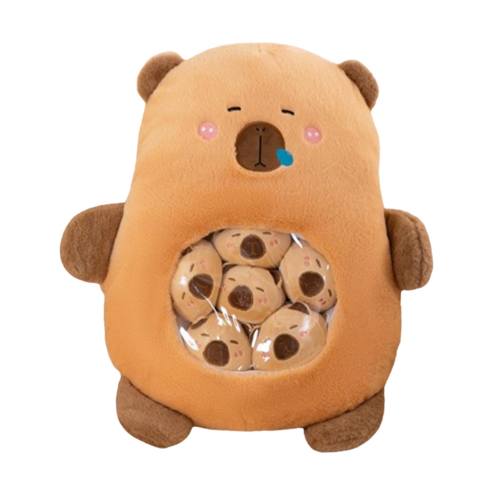 Bothyi - Lindo Cojín De Peluche De Capibara, Almohada De Aperitivo Para Adolescentes Y Niños, Color Marrón