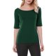 thumbnail image 1 of INSPIRE CHIC Camisetas de Mujer para Regreso a Clases con Cuello de Barco, Mangas Medias, Ajustadas, para Capas, Camiseta Suave XS Verde Oliva, 1 of 8