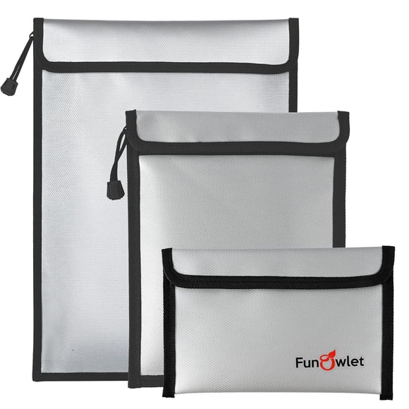 Bolsa Impermeable E Ignífuga Para Documentos Con Dinero Paquete De 3