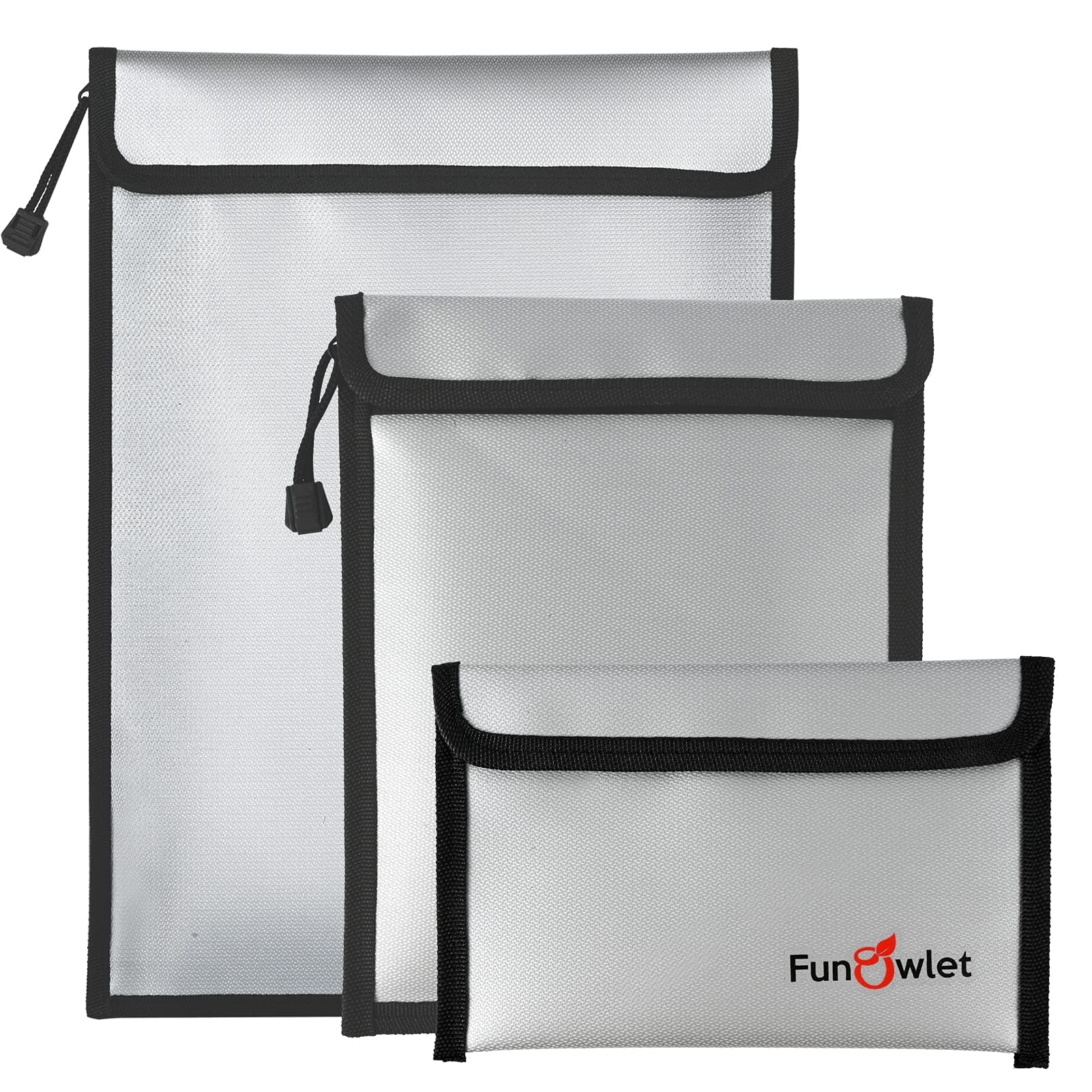 Funowlet - Bolsa Impermeable E Ignífuga Para Documentos Con Dinero Paquete De 3