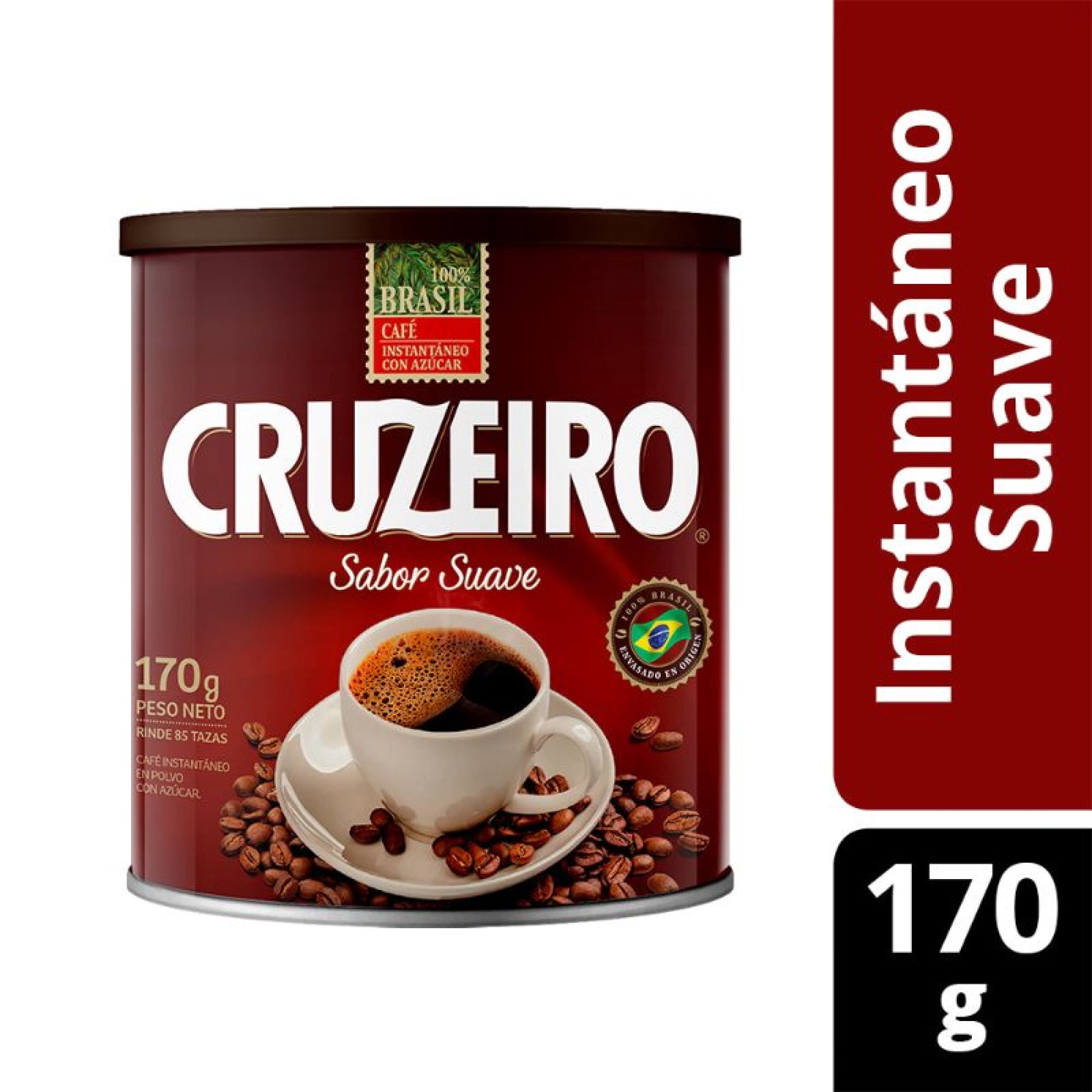 Café Instantáneo En Polvo Con Azúcar Suave Tarro 170 g Cruzeiro