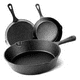 thumbnail image 2 of Juego de sartenes de hierro fundido, 3 piezas, Cukin, negro, 2 of 3