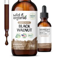Wild & Organic - Tintura De Nogal Negro Silvestre Y Orgánica, 60 Ml, Sin Alcohol