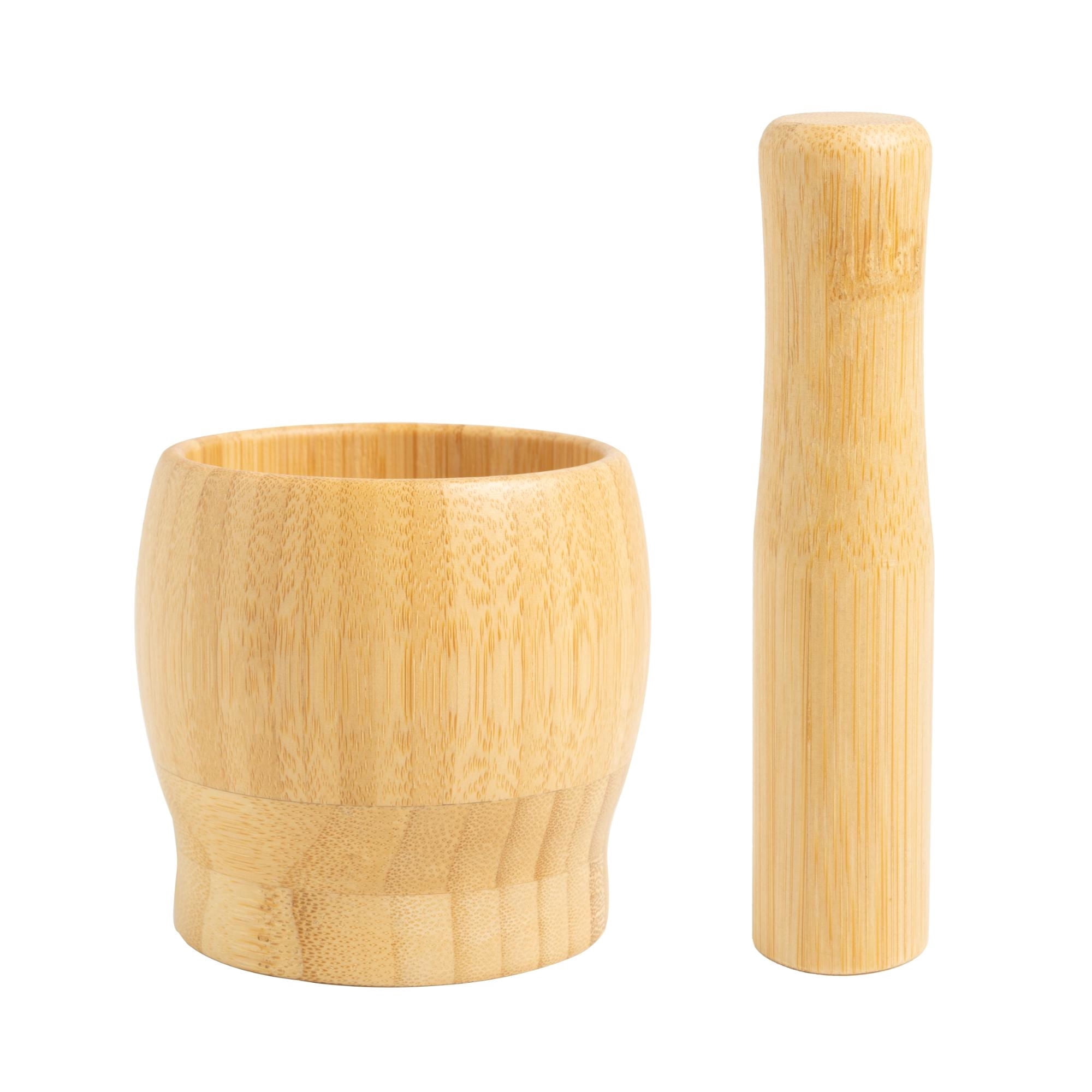 Mortero Bamboo 8X6 Cm 2 Piezas Natural