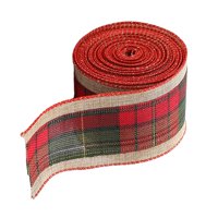 Bothyi - Cinta Navideña Ligera Y Elegante Para Proyectos Artesanales, Ramos De Boda, Rejilla Roja Y Verde