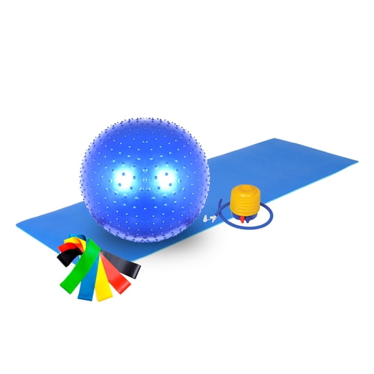 Genérico - Pack De Colchoneta De Yoga + Pelota De Pilates 65cm + Bandas De Resistencia