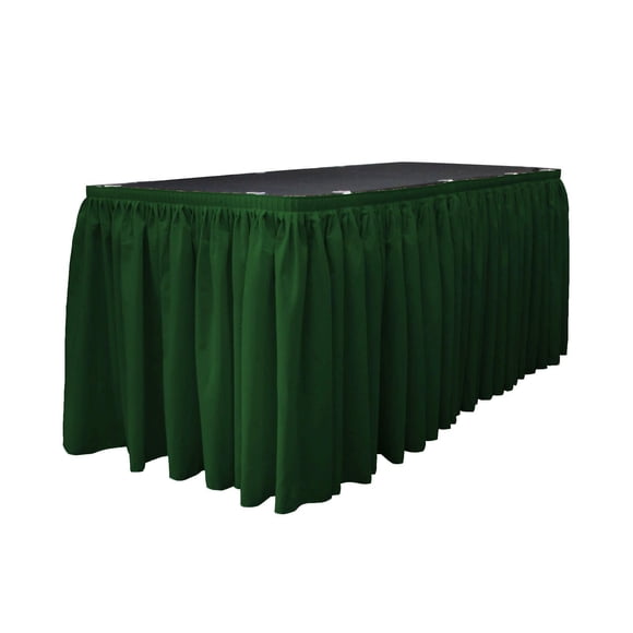 Table Skirt LA Linen Polyester Popelín, 17 pies x 29 pulgadas, Hunter Green
