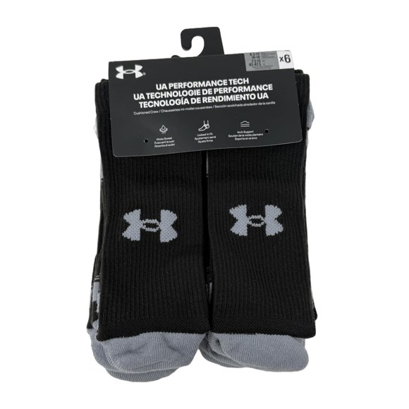 Calcetines Under Armour X-Large (paquete de 6) color negro