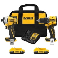 Kit Combinado De Taladro/Destornillador Sin Escobillas Dewalt Atomic De 20 V Como Máximo, Con Impacto