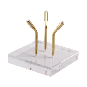 Magideal - Soporte De Exhibición De Brazo De Latón Pedestales De Exhibición Base De Acrílico De 80X80 Mm Decoración Para El Hogar Soporte De Exhibición De