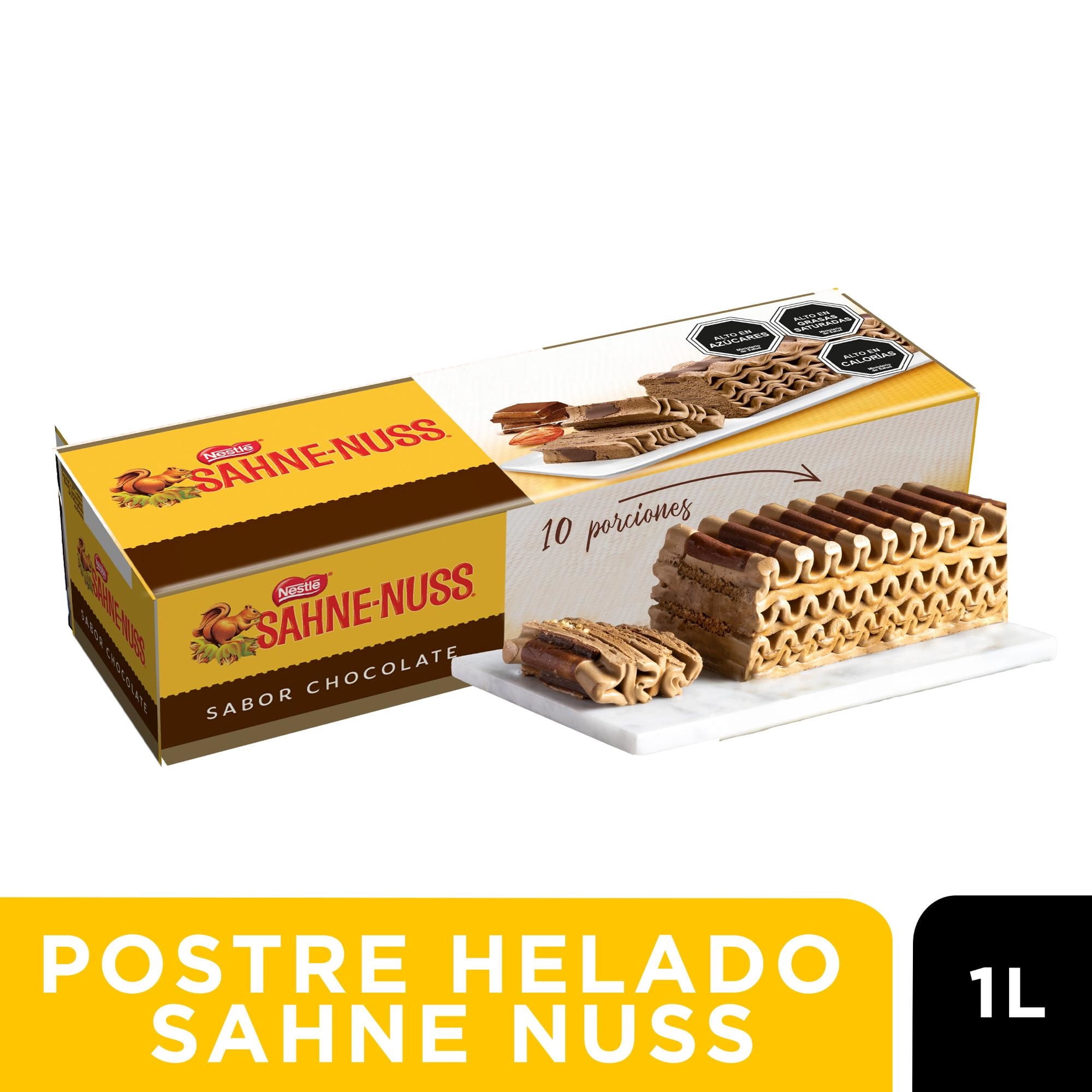 Postre Congelado Sabor Chocolate Y Almendras Caja 1 L Sahne Nuss