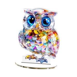 Magideal - Placa Acrílica De Escritorio Con Diseño De Búho Colorido En 2D, Ideal Para Fiestas, Decoración De Mesa, Para El Hogar, La Oficina, La Sala De Estar Y