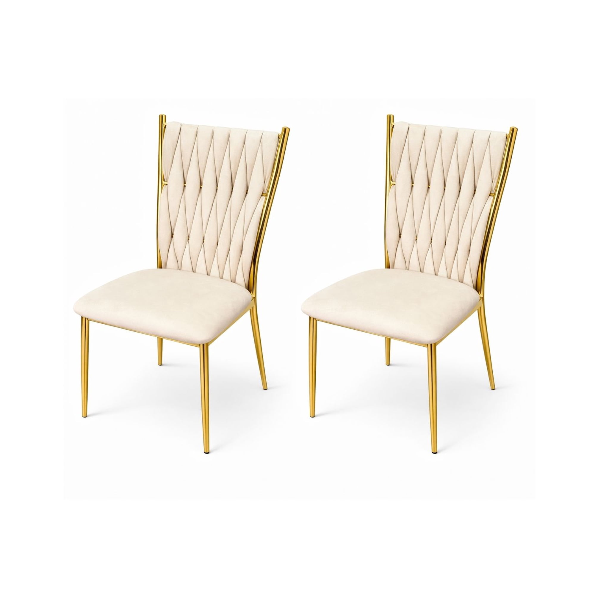 Habita2 Chile - Pack 2 Sillas Doradas Para Comedor Arthur Beige