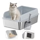 thumbnail image 1 of Arenero Gatos Grande BaÃ±o Sanitario Acero Inox Con Pala Gris, 1 of 7