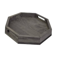 Bothyi - Bandeja Octogonal Para Servir, Bandeja De Madera Para Servir Bebidas, Postres, Verduras Y Café