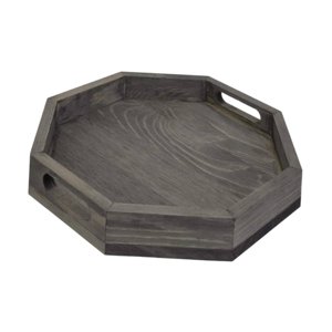 Bothyi - Bandeja Octogonal Para Servir, Bandeja De Madera Para Servir Bebidas, Postres, Verduras Y Café