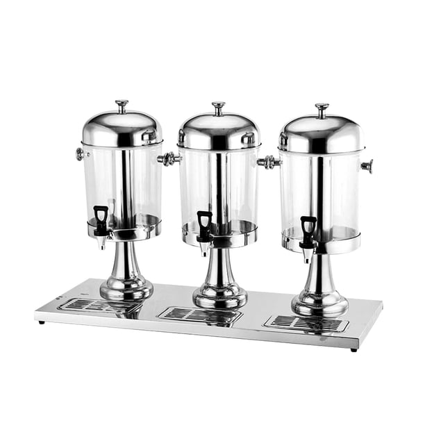 Dispensador de Barril de Bebidas con Grifo a Prueba de Fugas con Núcleo de Hielo, Barril Dispensador de Bebidas, Recipiente para Hervidor de Bebidas F Plata 24L