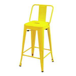 Tododescuento - Pack 4 Pisos Tolix Amarillo / 66 Cm, Respaldo Bajo