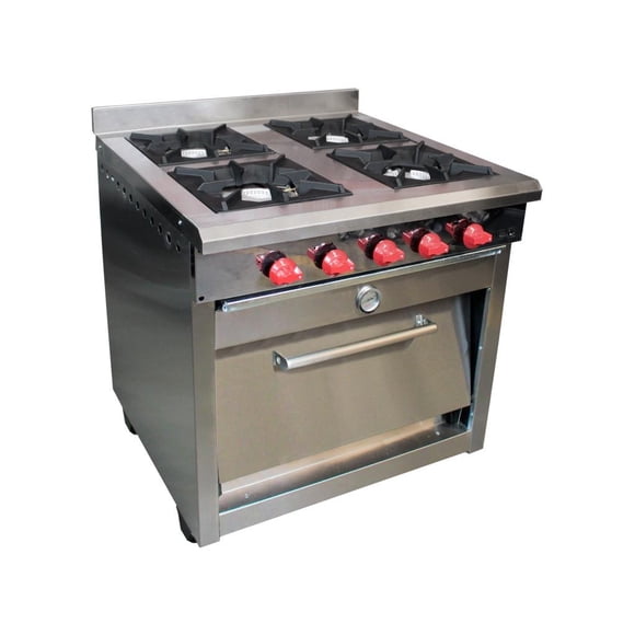 Cocina Industrial 4 Platos Con Horno Enlozado -GLP