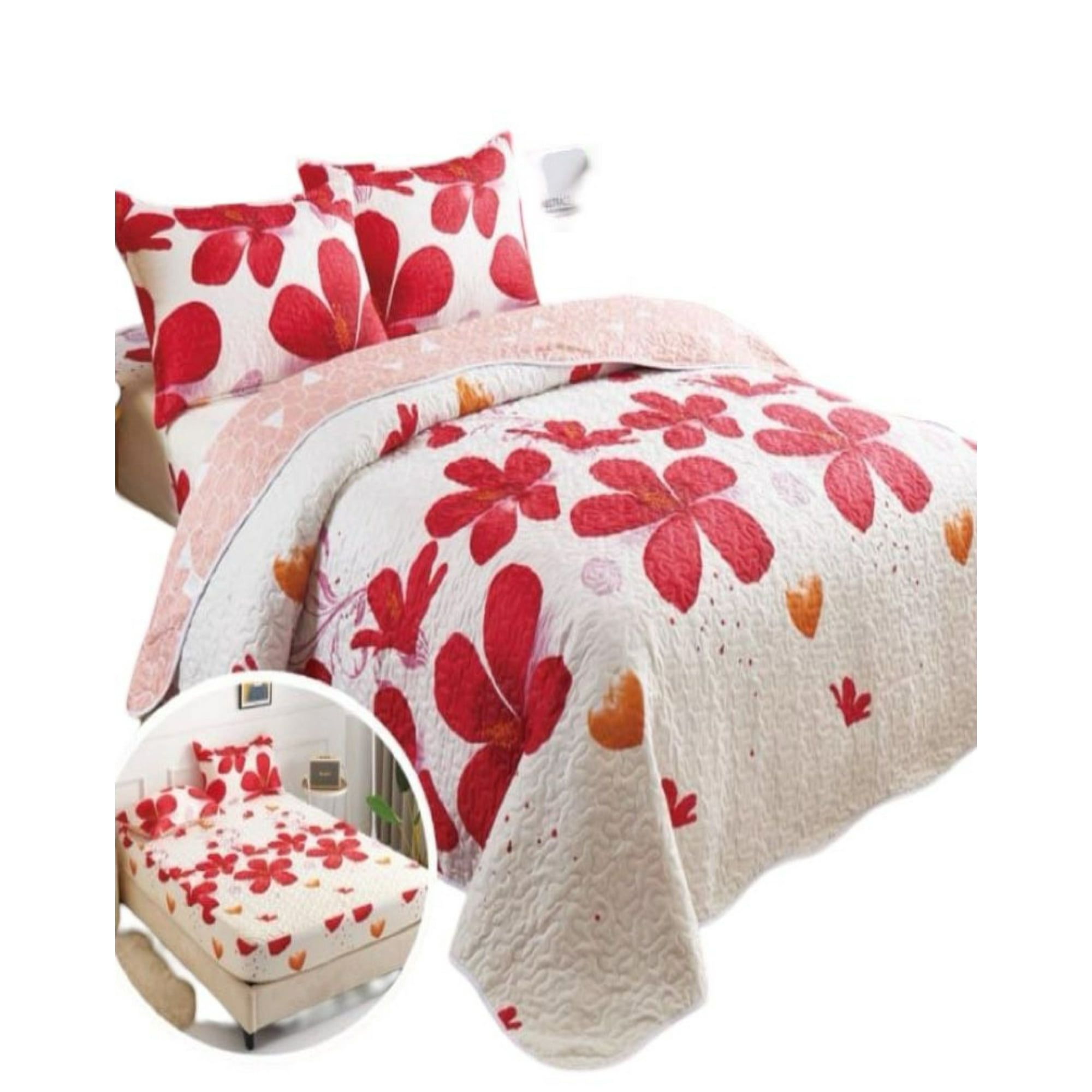 Genérico - Cubrecama Quilt 5 Piezas Con Sábana Incluida C7