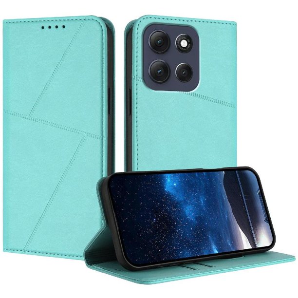 Funda Cartera Magnética para Motorola MOTO G86 Protección Antichoque con Ranuras Verde