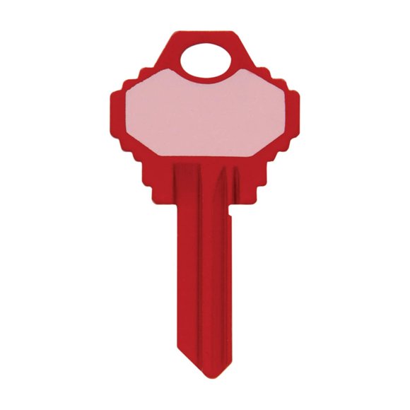 Candado Hillman Write-On-It House con llave en blanco, color rojo
