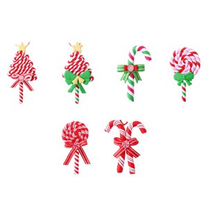 Magideal - 6 Piezas Adornos De Dulces De Navidad Manualidades, Decoración Colgante De De Navidad Para Vacaciones Decoración De De Navidad Suministros