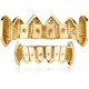 thumbnail image 3 of Grillz de vampiro dorado y plateado estilo hip hop para tus dientes, chapado en oro de 14 quilates, con diamantes de circonita cúbica, para hombres y mujeres, con barras de moldeado adicionales., 3 of 6