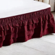 thumbnail image 3 of suxuMhao Faldón de Cama de 4 Capas, Faldón de Cama con Volantes Elástico Faldón de Cama Envolvente, Tamaño Queen 59 X 78+18 Pulgadas, Faldón de Cama Rojo Oscuro Queen, Volante Antipolvo de Cama de, 3 of 3