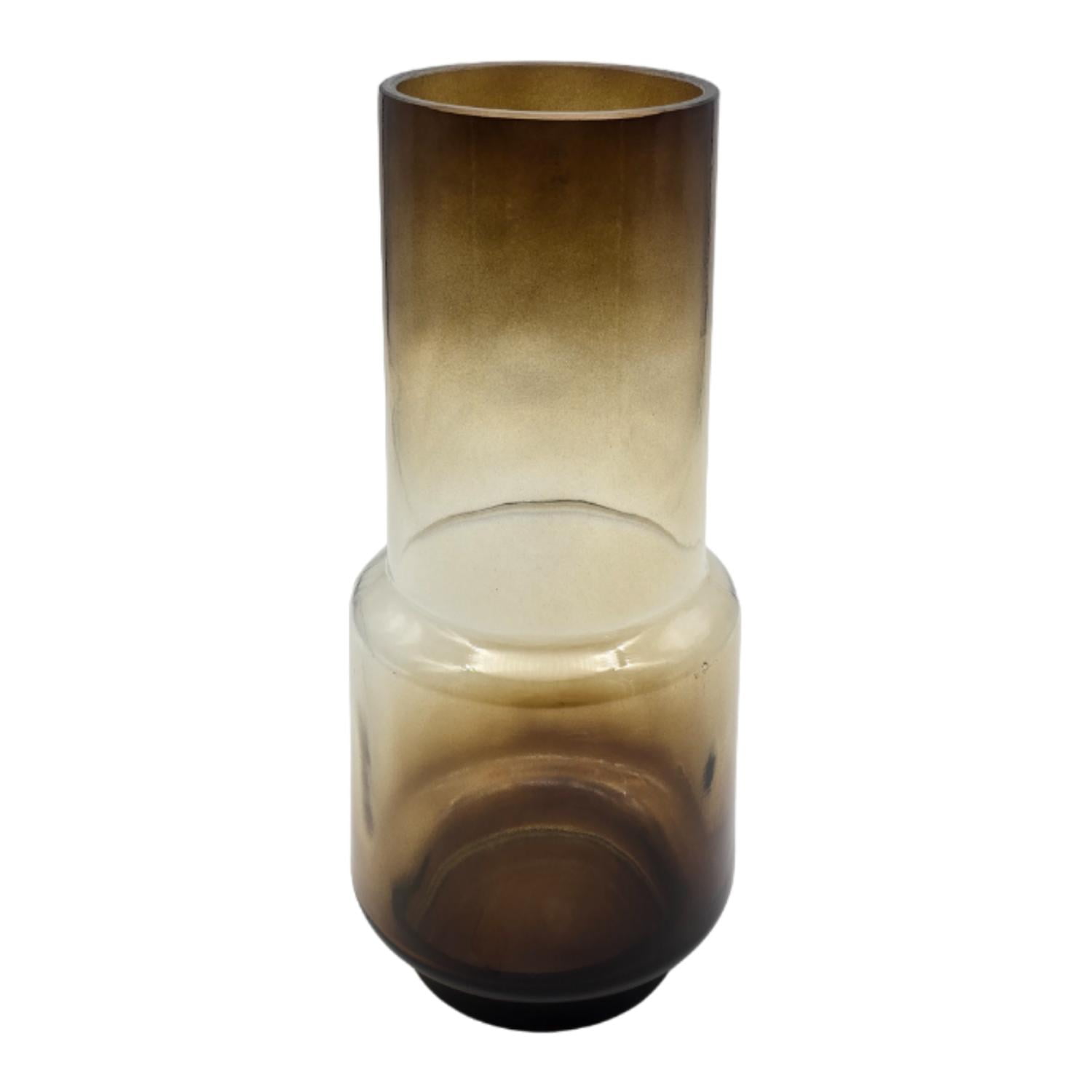 Fliperex - Florero Decorativo De Vidrio Cristal Con Diseño Tonos Café Cafe