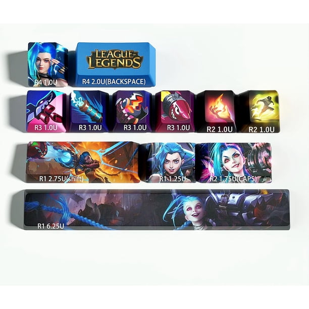 Set de keycaps IYTYIR Jinx League of Legends de 12 teclas para MX