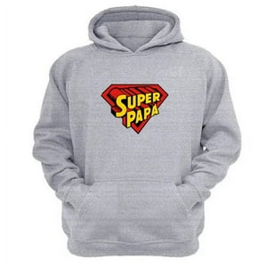 Genérico - Polerón Canguro Super Papá Gris Claro Talla Xl Unisex