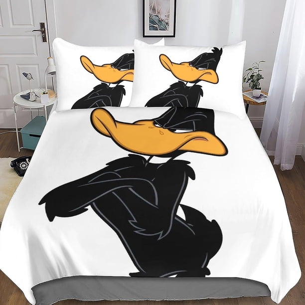 Juego de funda nórdica con estampado 3D de Daffy Duck de Entemah, juegos de ropa de cama con cierre de cremallera oculto, funda de edredón de poliéster de microfibra con diseño de anime para