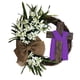 thumbnail image 1 of Corona De Pascua Con Cruz Decoración Rústica Para Puerta De Entrada Fiesta Fiesta 40cm Violeta, 1 of 5